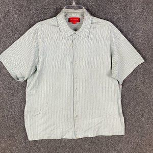 Emanuel Button Up Shirt Men's Large Short Sleeve 100% Cotton Adults L